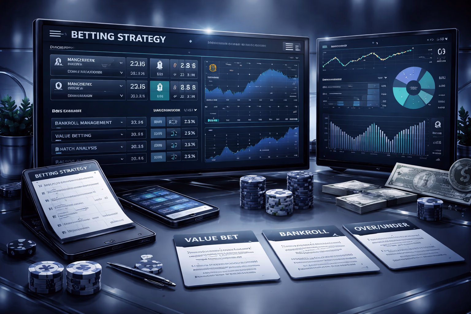 A focused player in Argentina reviewing betting concepts and account details on the FortuBet platform.