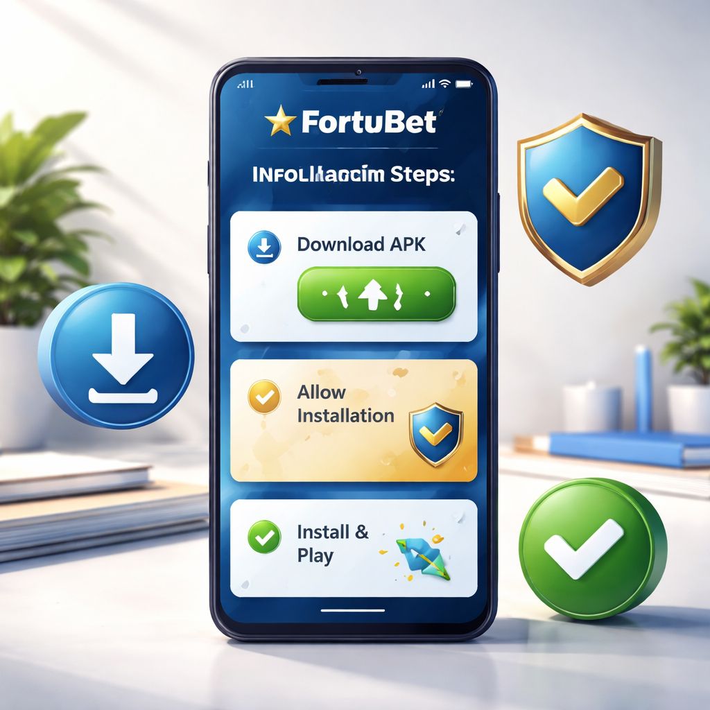 A mobile user in Argentina viewing the FortuBet APK installation process on a smartphone in a clean and modern environment.